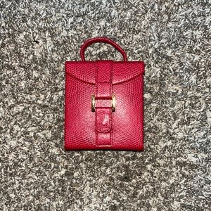 Red leather travel jewelry organizer